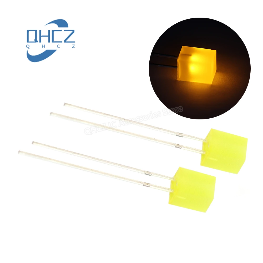 100pcs 5X5X7 square led emerald green/Red/Yellow light 5*5*7 emerald green LED light-emitting diode lamp beads square diode