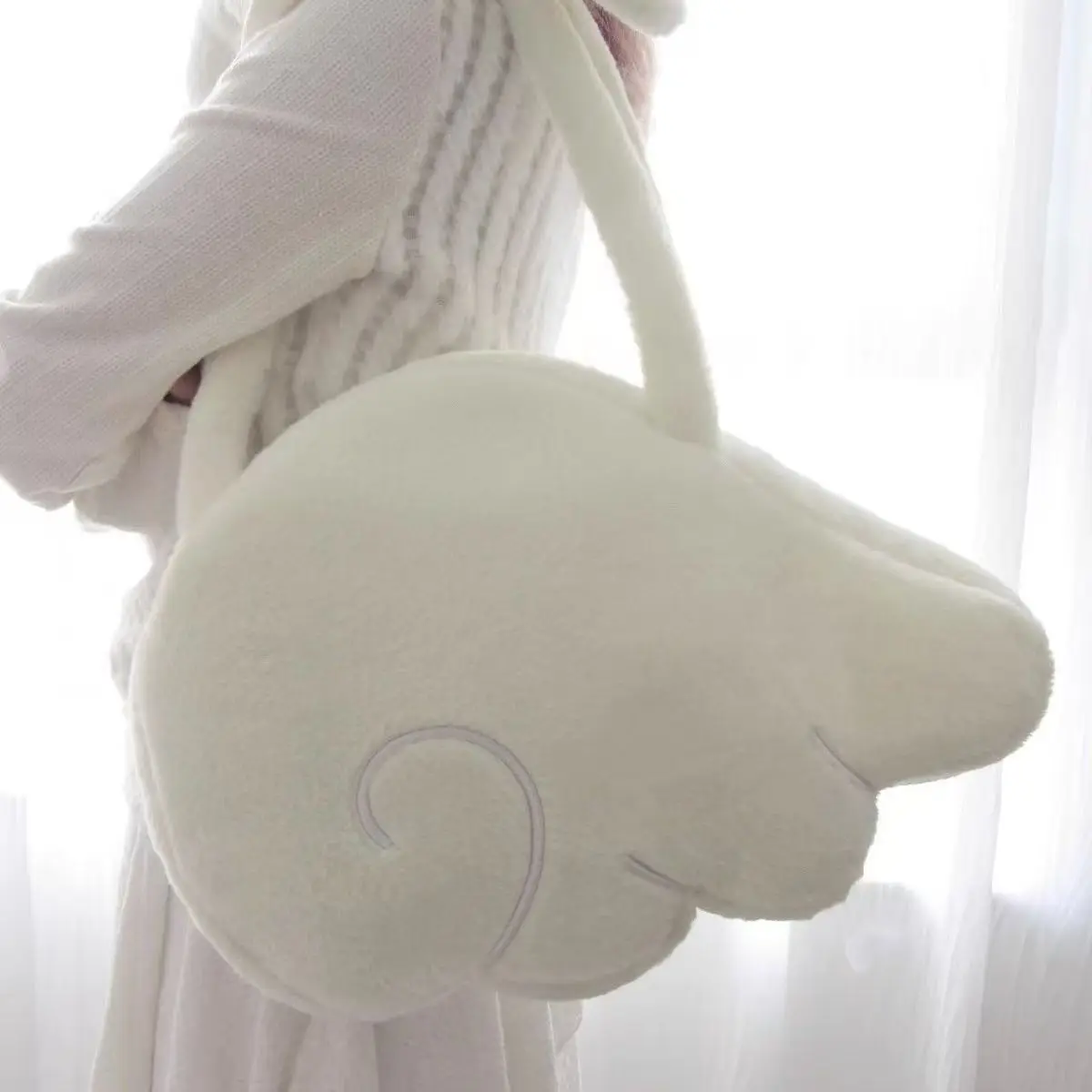 

Y2K Millennium white angel three-dimensional wings handbag women's two-dimensional Yabi cute portable shoulder bag.