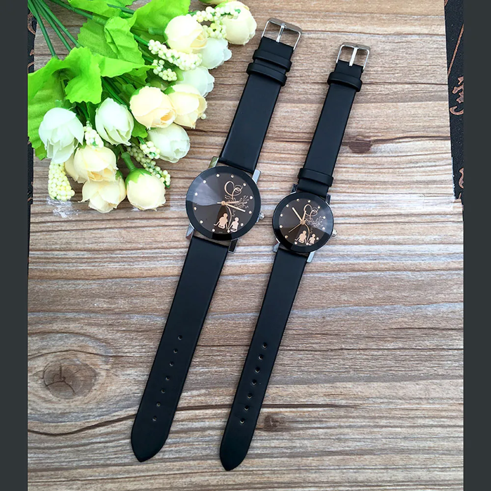 Student Couple Watch Stylish Spire Glass Watch Belt Quartz Movement Watch Durable Comfortable Ligghtweight Fashion Kol Saati