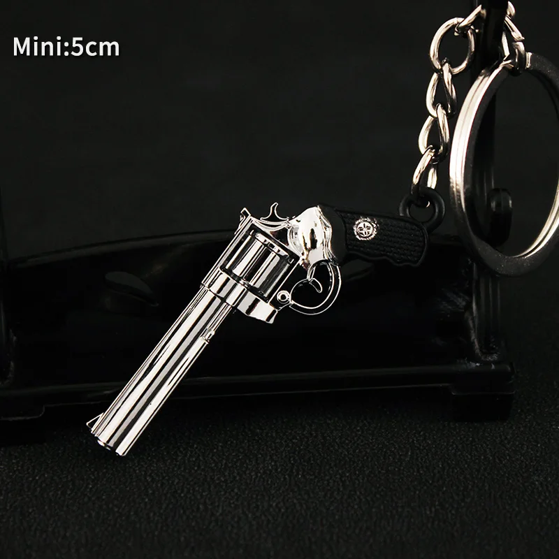 Game PUBG Mini Gun Keychain Model Pistola Miniatura De Metal Accessories Alloy Periphery Mini Revolver Key Ring Gift Toy for Boy