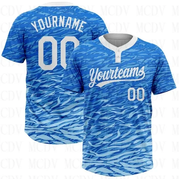 Custom Royal Royal-Navy Two-Button Unisex Softball Jersey  3D Printed Team Name Number Jerseys Sports Wear Adult Youth