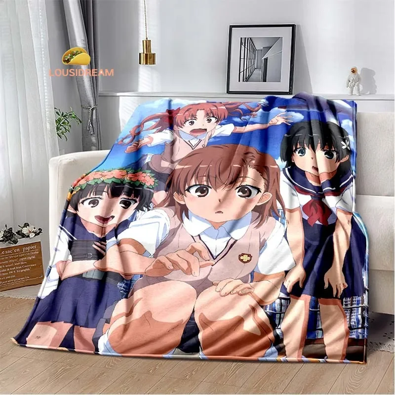 A Certain Scientific Railgun Flannel Warm Blanket Retro Blanket Bed Bedroom Living Room Sofa Travel Picnic Blanket Birthday Gift