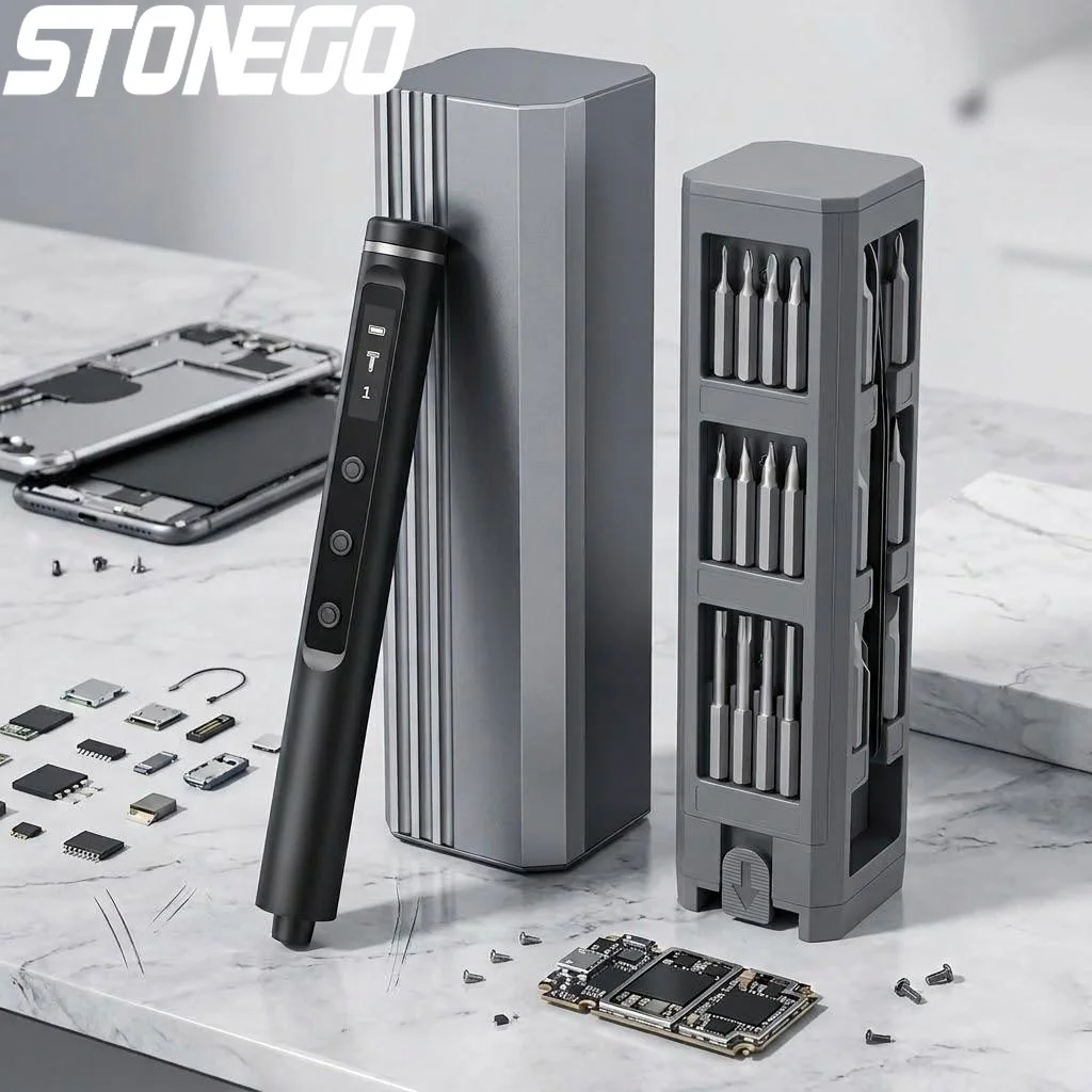 

Набор электрических отверток с 42 магнитными насадками, 5 режимами крутящего момента, мини-инструмент для ремонта iPhone, камер, ПК