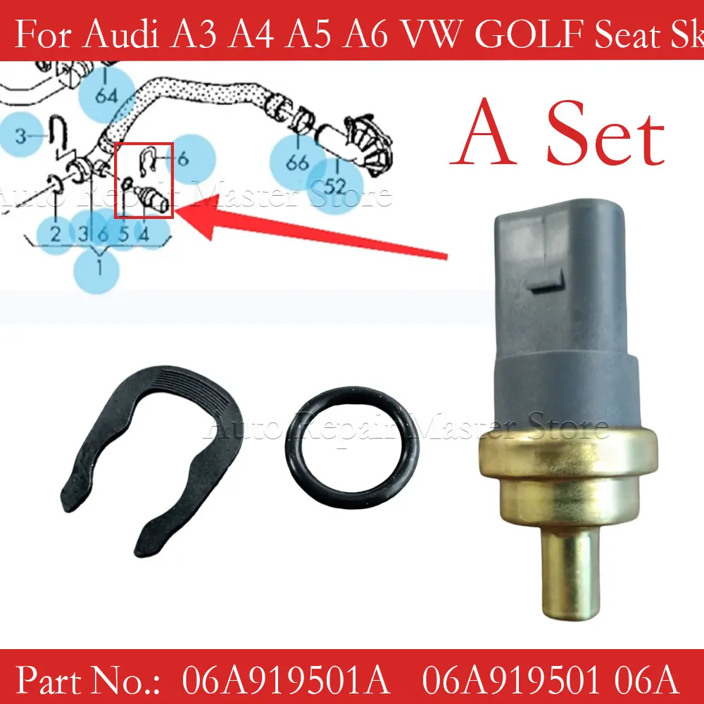مستشعر درجة حرارة المبرد مع موصل 06A919501A لسكودا أودي A1 A3 A4 A5 A7 A8 Q3 Q5 Q7 R8 VW جيتا جولف باسات مقعد #2