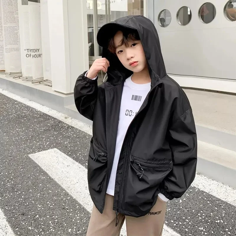 Boys Coat Jacket Cotton Outerwear Windbreak 2024 Orange Spring Autumn Overcoat  High Quality Children\'s Warm Clothing