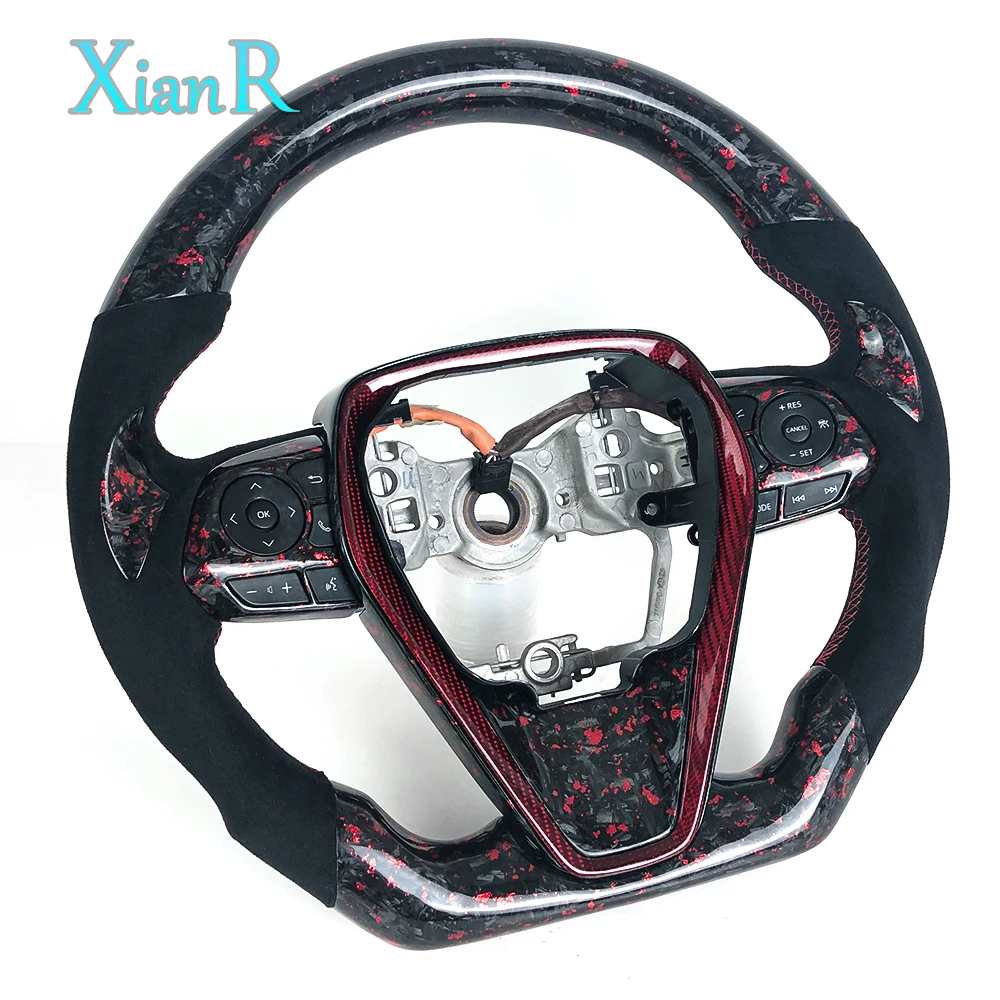 Factory Wholesale Custom Red Forged Carbon Fiber Steering Wheel for Toyota Camry Eighth Generation Car Steering Wheel