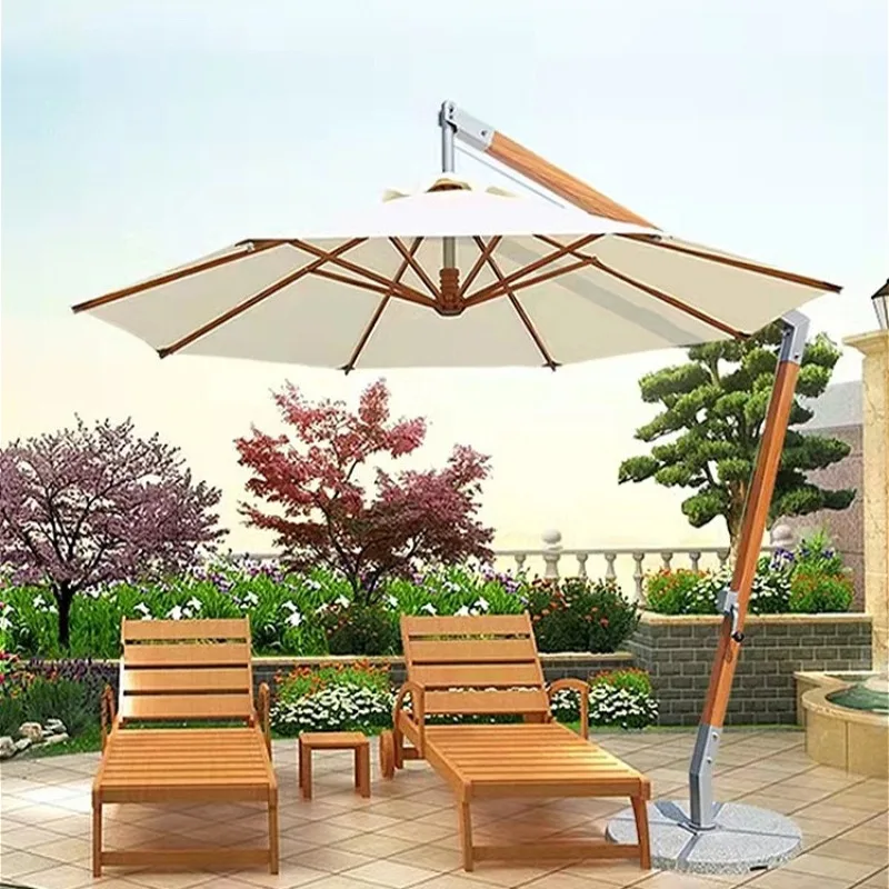 Large Hanging 7-shaped Parasol Commercial Outdoor Patio Parasol Adjustable Shade Angle  Suitable for Gardens Cafes and Beaches