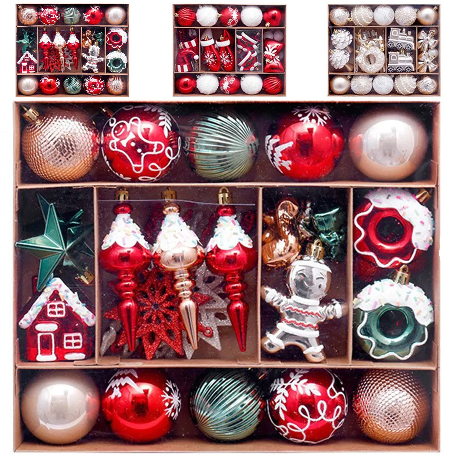 

Набор рождественских шаров, праздничные пластиковые украшения, красочный шар для рождественской елки, фестивальное украшение для вечеринки, семейный новогодний декор