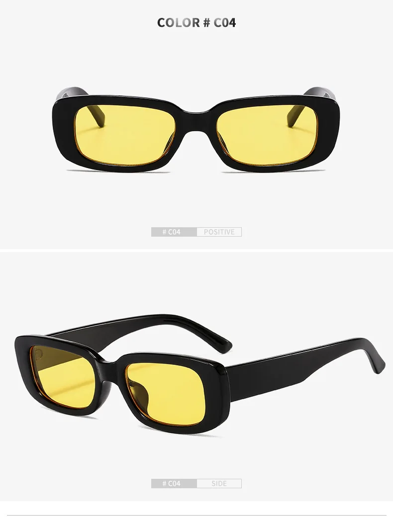 Trendige Mode-Sonnenbrille mit Kleinem Rechteckigem Rahmen für Damen, Luxusmarken-Designer Retro Quadratische Sonnenbrille für Frauen – Detail 7