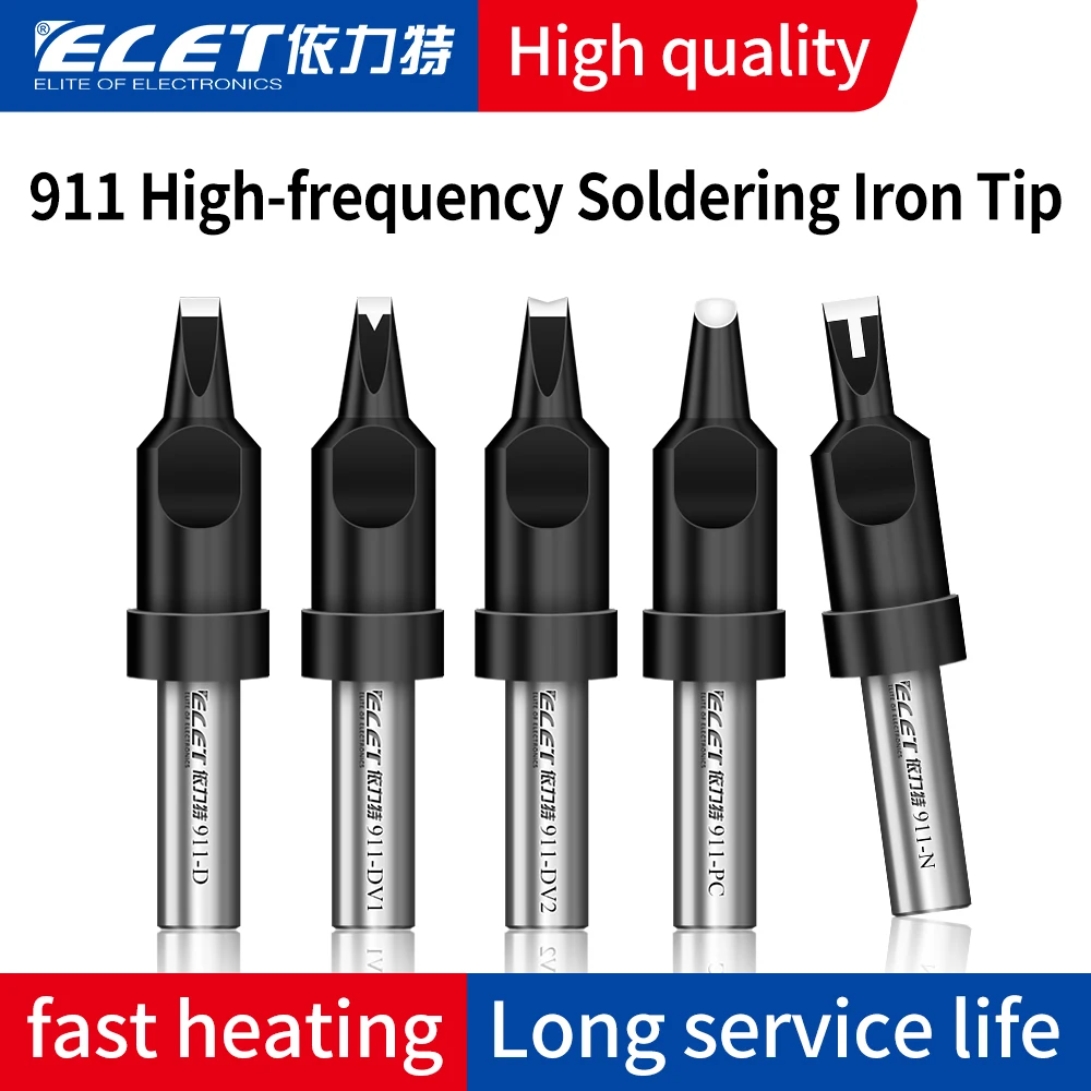 

10PCS/911 series soldering iron tips 911-16D 20PC 24D 40DV1 high-frequency temperature suitable for automatic soldering machines