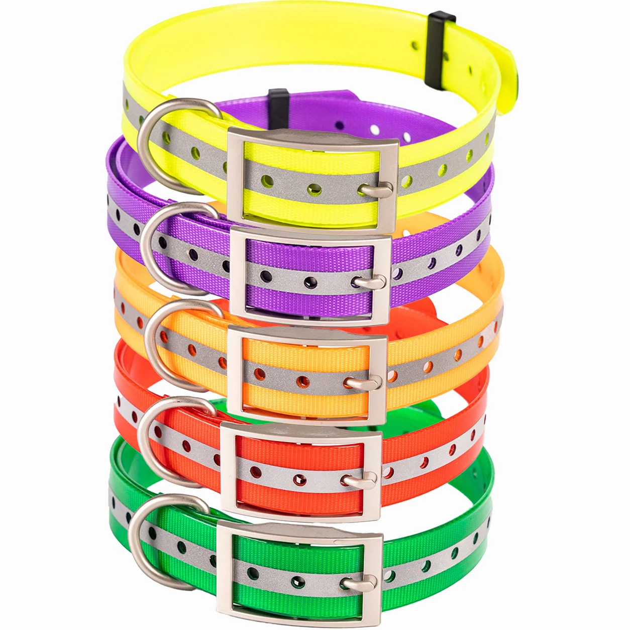 Waterproof Reflective TPU Pet Dog Collar Anti‑Odor Heavy Duty Metal Buckle Adjustable Collar For Dog Training Receiver Collar