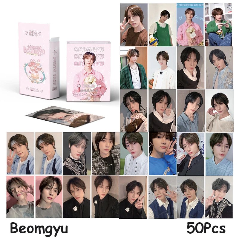 50Pcs/set Kpop Soobin BEOMGYU YEONJUN Laser Photocard Quality Postcard TAEHYUN HD LOMO Card HUENINGKAI Fans Collection Cards