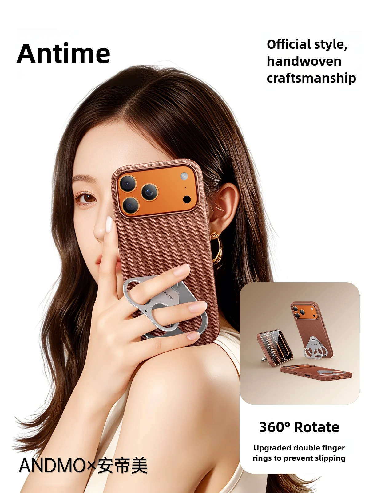 

【360°Ring Holder】for iPhone17 Pro Max Case iPhone17Pro AIR Tech Fabric Woven Ultra-thin Premium with Magnetic MagSafe Charging