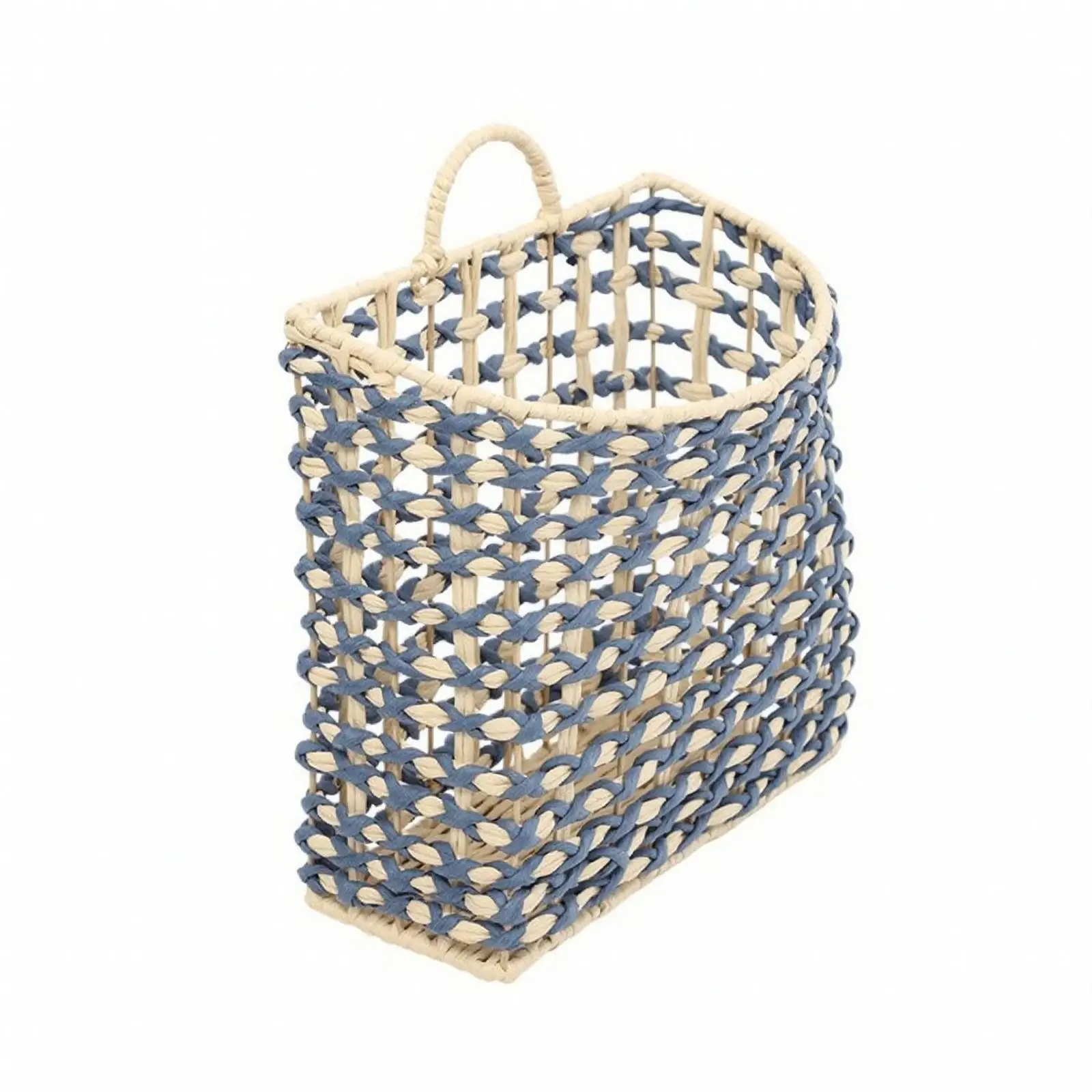 Space Saving Woven Wall Basket for Small Household Items Natural Fiber Hanging Storage for Bathroom and Closet Use