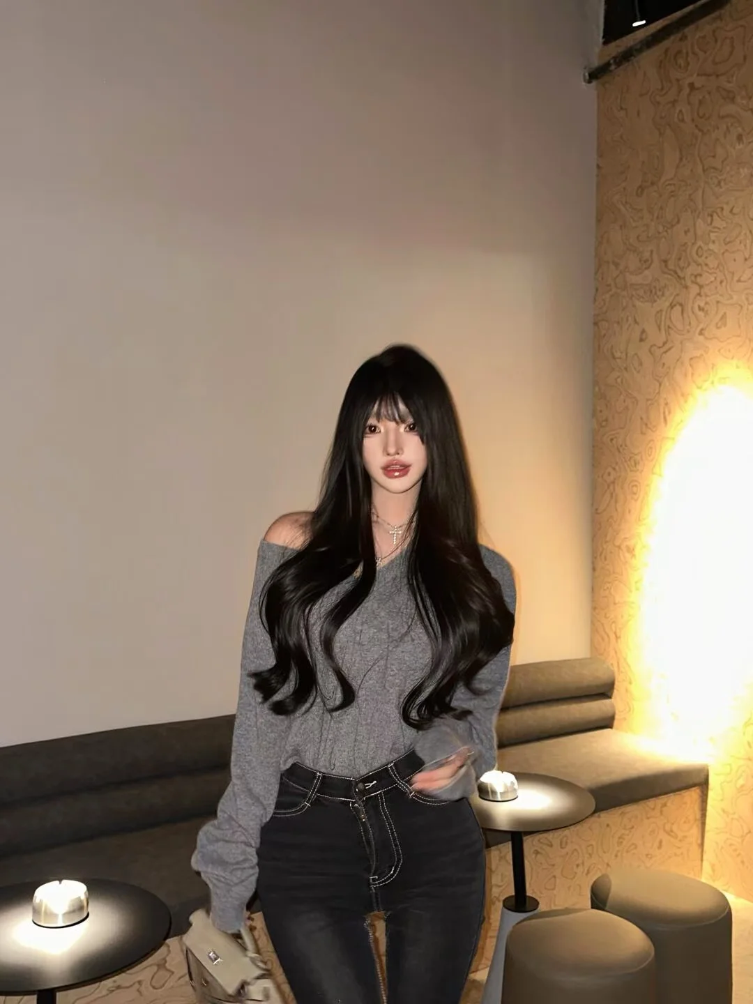 

Женские джинсы с высокой талией, облегающие, больших размеров, из выстиранного черного хлопкового стрейч-денима, укороченные, фасон «карандаш»