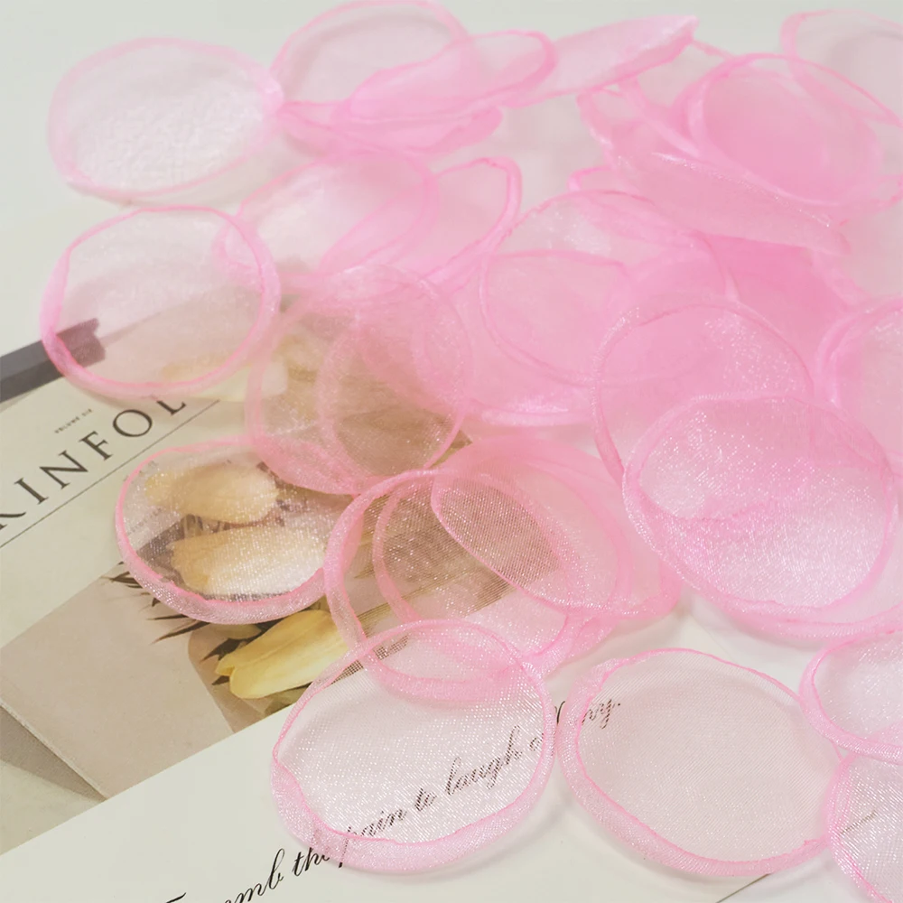 Girlish Heart Pink Organza Rose Petals for Wedding Romantic Prop for Gift Box & Proposal Wedding Decoration Wedding Supplies