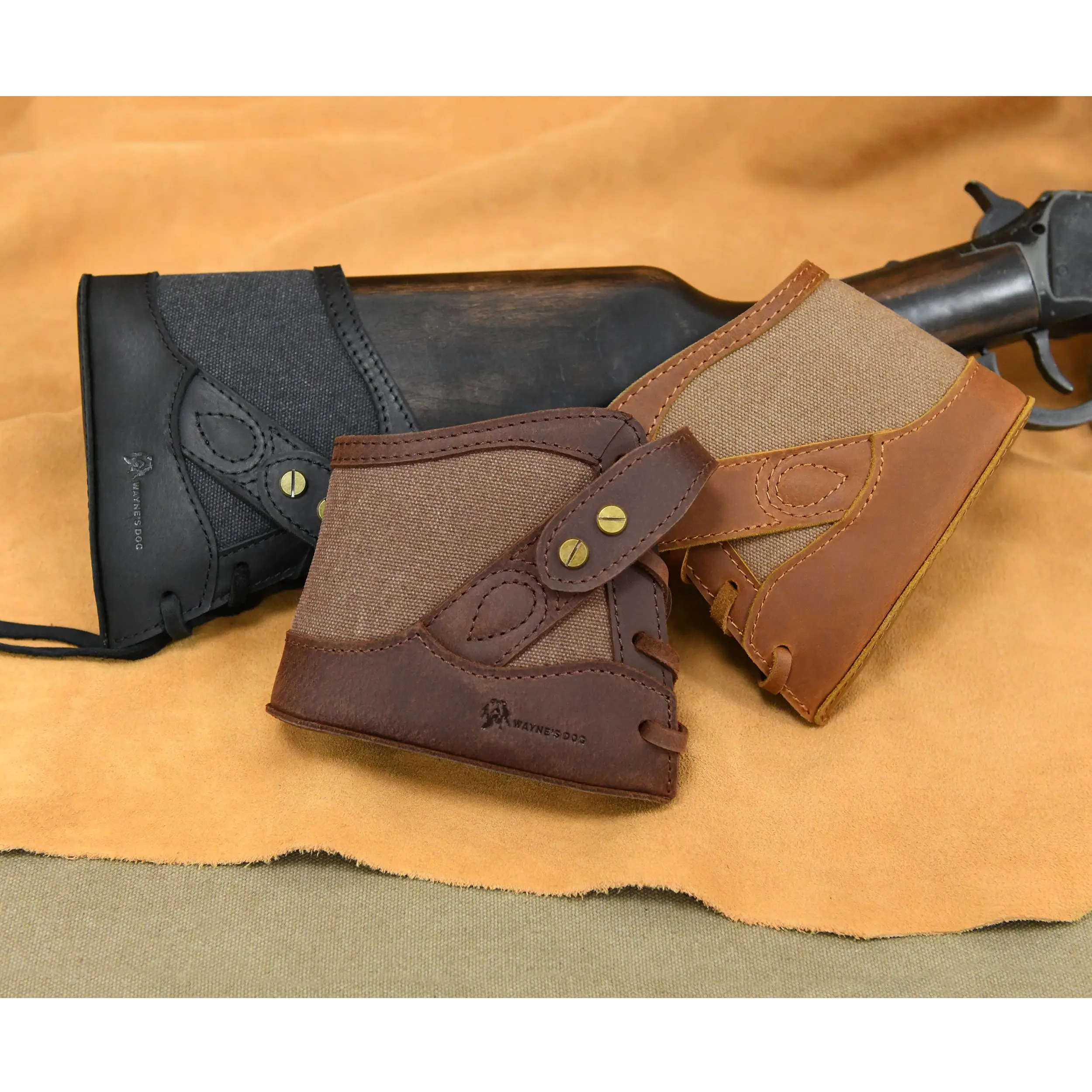 

No Drill Needed Canvas Leather Rifle Shotgun Gun Recoil Pad Buttstock Extension Gun Cover Holsters