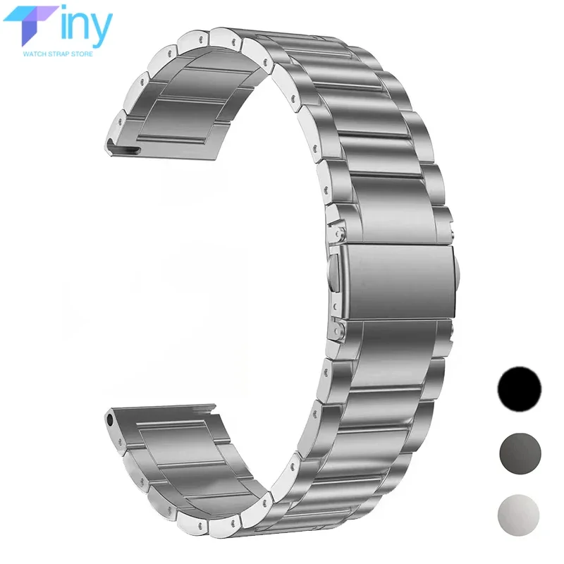 Titanium Metalen Band Voor Samsung Horloge 4 5 6 40Mm 44Mm Actieve 2 Gear S2 Classic 43 47Mm Band Voor Huawei Luxe Mode Armband