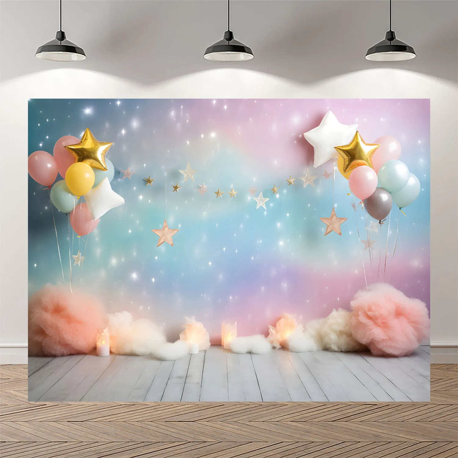 Rainbow Cloud Sky Photography Background Suitable for Photo Studio Dream Family Party Children Birthday Photo Portrait Banner