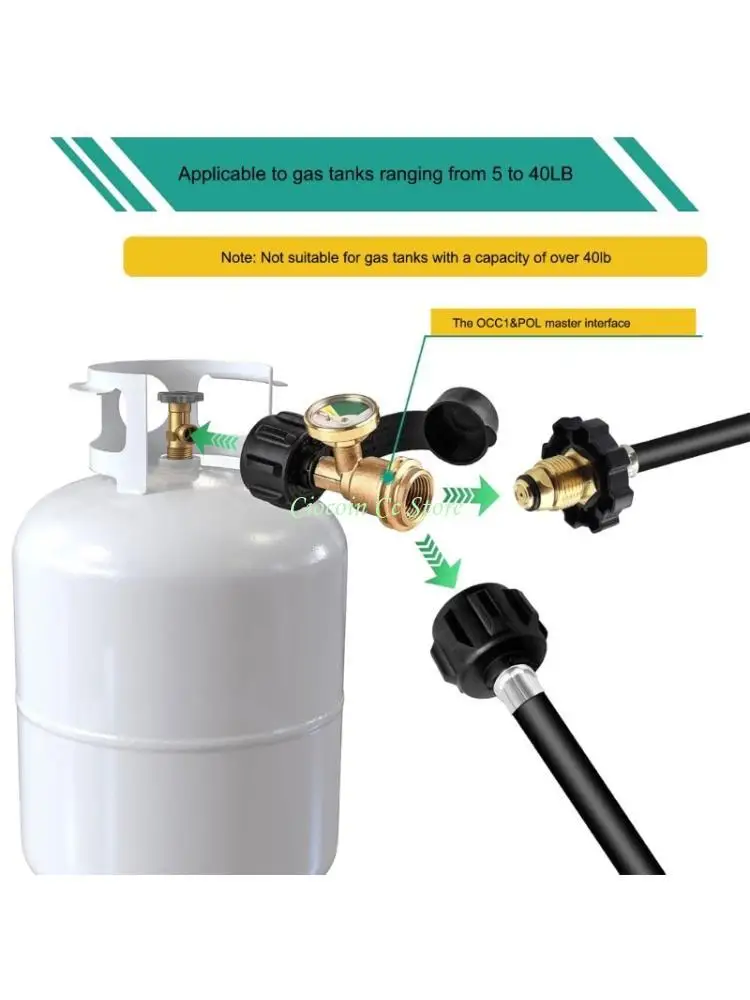 

X90F 2Pcs Propane Tanks Gauge Level Brass Leak Detector Gas Level