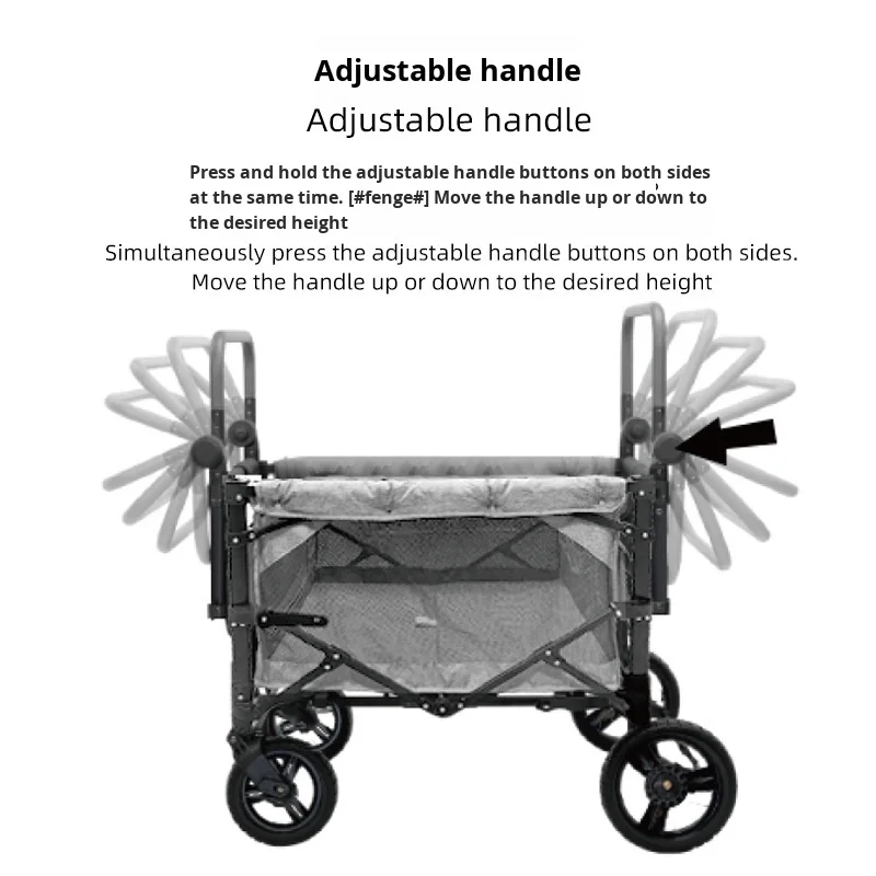 Extended Four-Wheel Stroller For Infants Can Sit Lie Quadruplets Compatible Second-Child Essential Durable OEM Camping Model