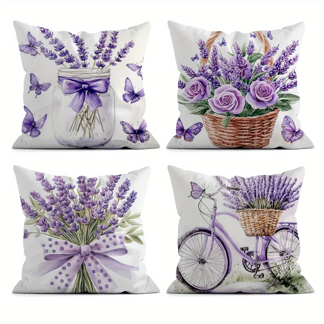 

VIKAMA 4 шт., набор садовых подушек с лавандой, бабочка, французский деревенский стиль, гостиная, диван, лечебное украшение для окна