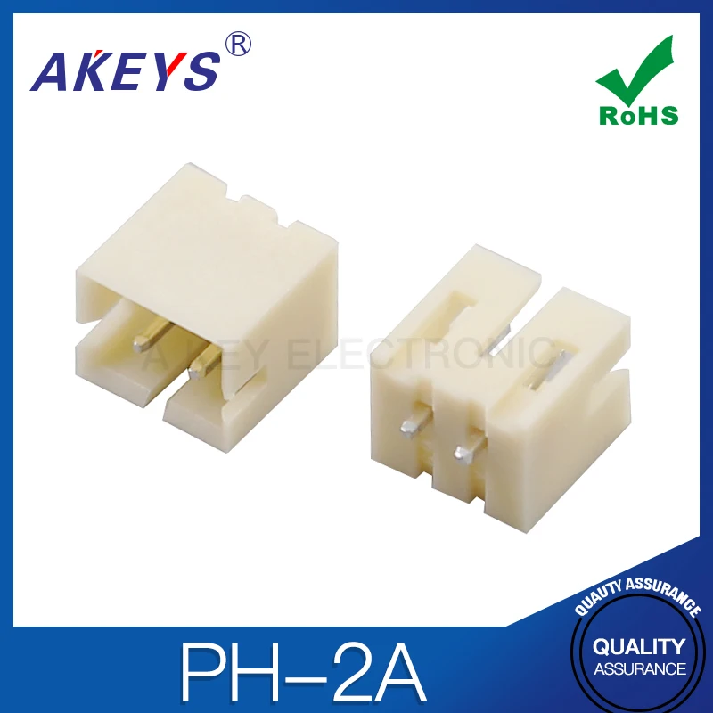 20pcs high-temperature resistant 2.0mm-2P vertical straight pin short pin socket connector