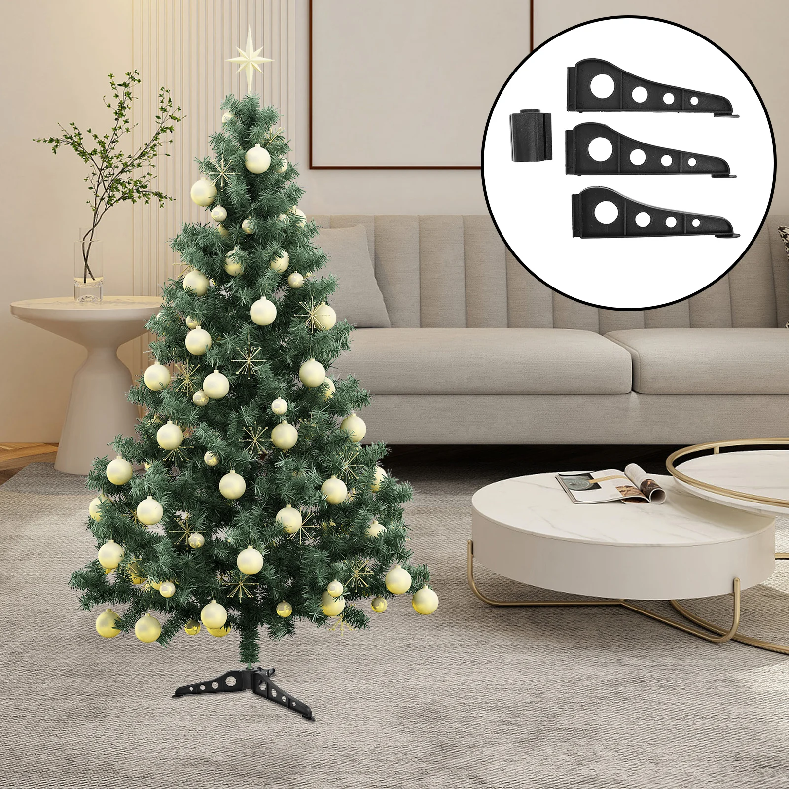 

2Pcs Christmas Tree Holder Stand Reusable Rotating Base for Fake Real Trees Enhanced Stability Festive Decoration
