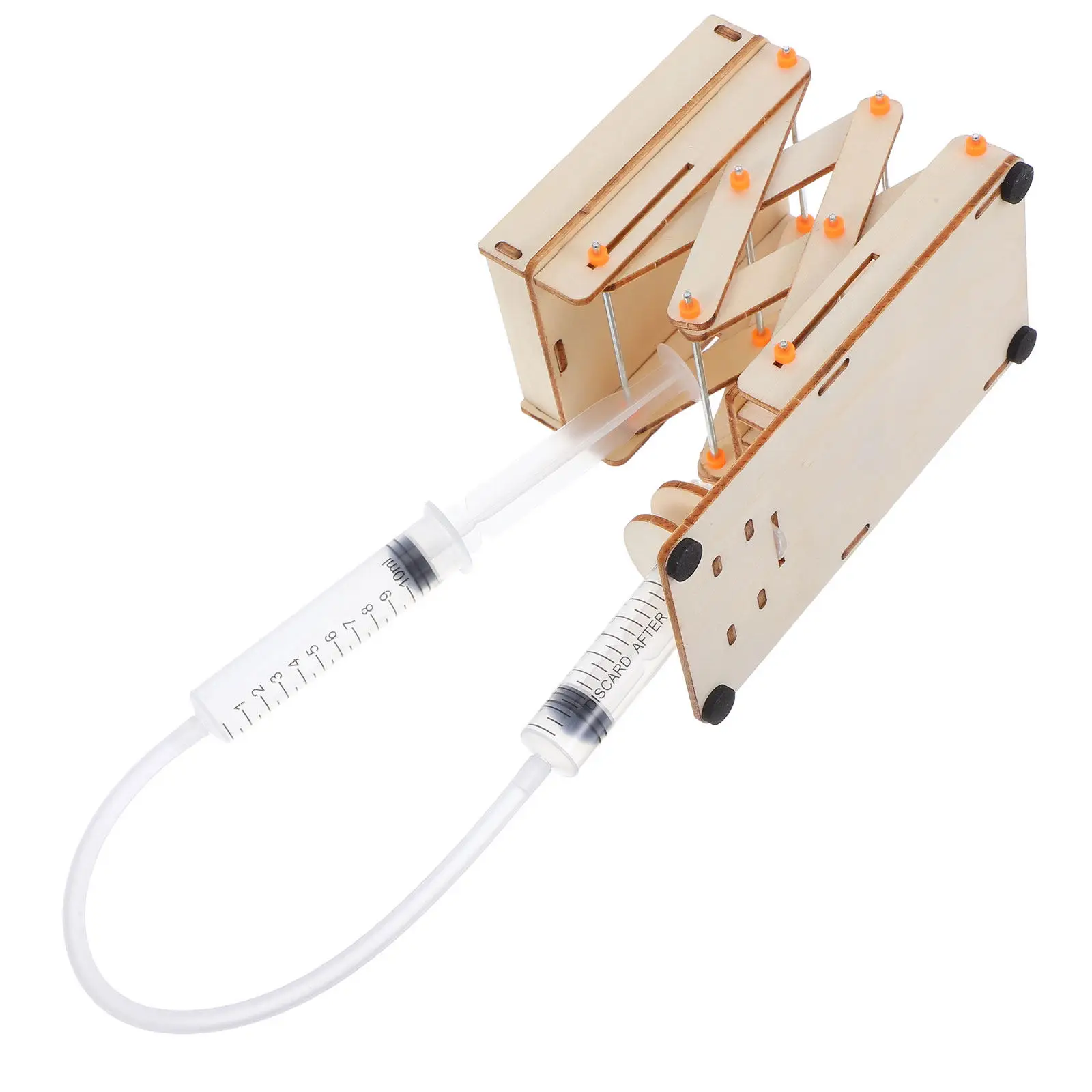 1Set Wooden Hydraulic Lifting Platform Handmade Lab Jack Scissor Stand Educational Science Experiment Interactive Learning