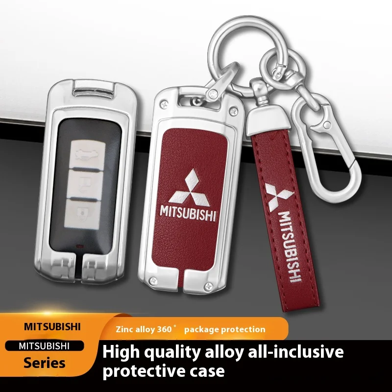 Car Zinc Alloy Key Case Bag Metal Key Shell For Mitsubishi Outlander Pajero L200 Triton Colt Lancer EX Evolution X Ralliart Asx