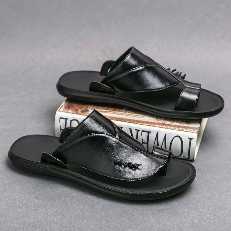 

Slippers for Men Summer New Soft Sole Anti slip Fashion Outwear Slippers Internet Red Beach Shoes Casual Sandals Size 38-45