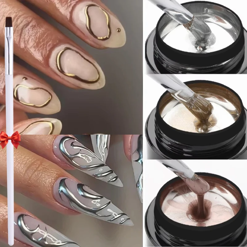 

BORN PRETTY 2-4 шт. Металлический гель-лак для рисования, золотой, серебряный, розовое золото, зеркальный эффект, суперяркий, для линейного рисования, французский маникюр