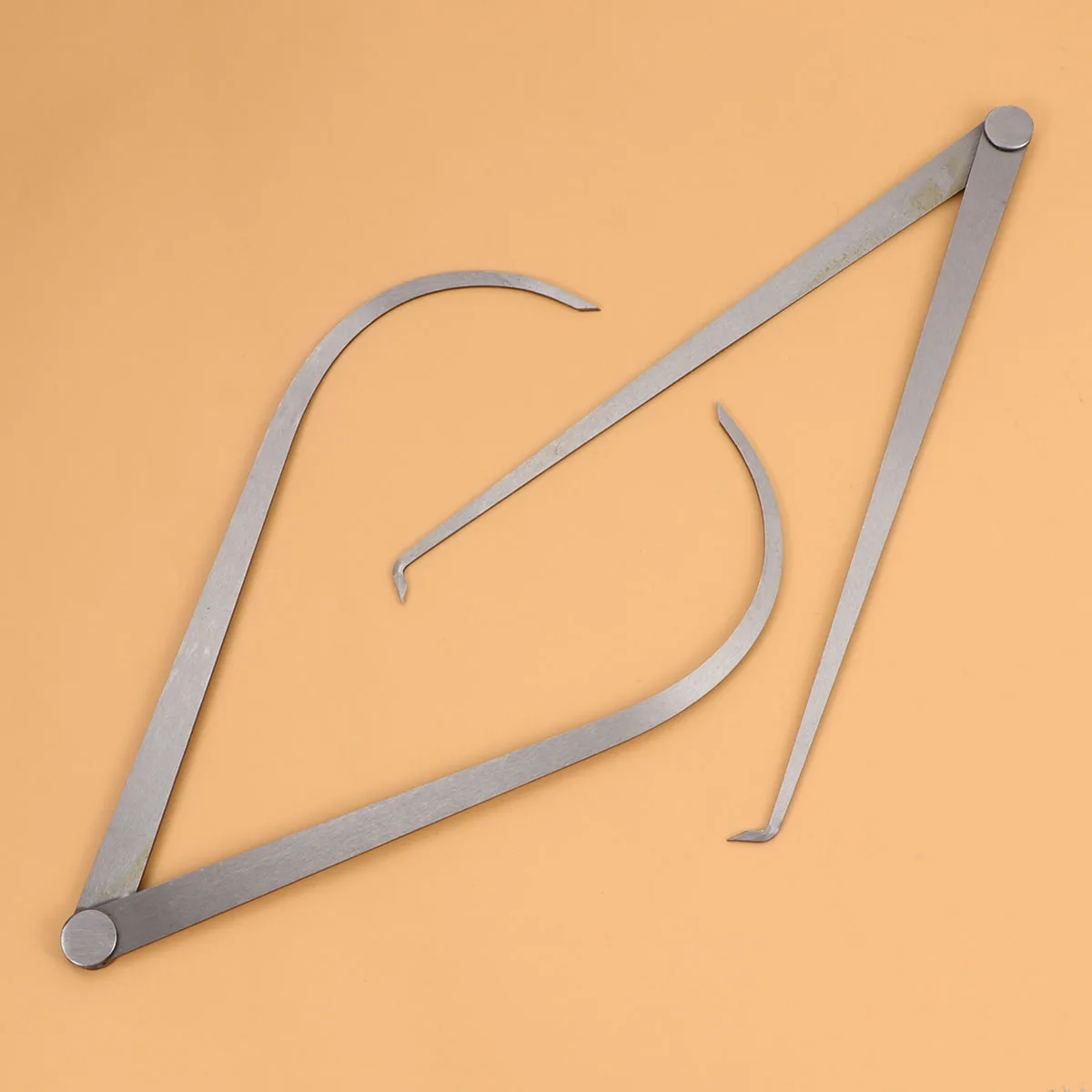

2 Pcs Outer Caliper Set Measuring Tools Retractable Stainless Steel High Precision Long Measuring Life