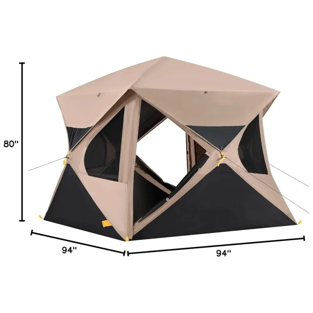 Carpa de Camping Grande y Sencilla de Apertura Rápida para Varias Personas, Plegable, Impermeable, con Protección Solar, para las Cuatro Estaciones