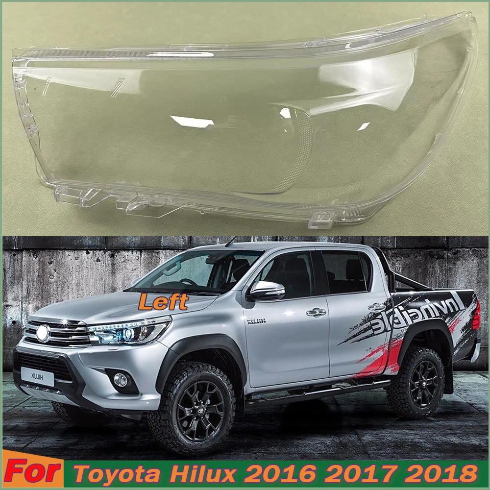 

For Toyota Hilux 2016 2017 2018 High Headlamp Cover Transparent Lamp Shade Case Headlight Shell Lens Plexiglass