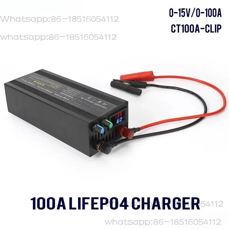 12V lithium battery charger 14.6V60A battery adapter 85A adjustable voltage current Anderson clip