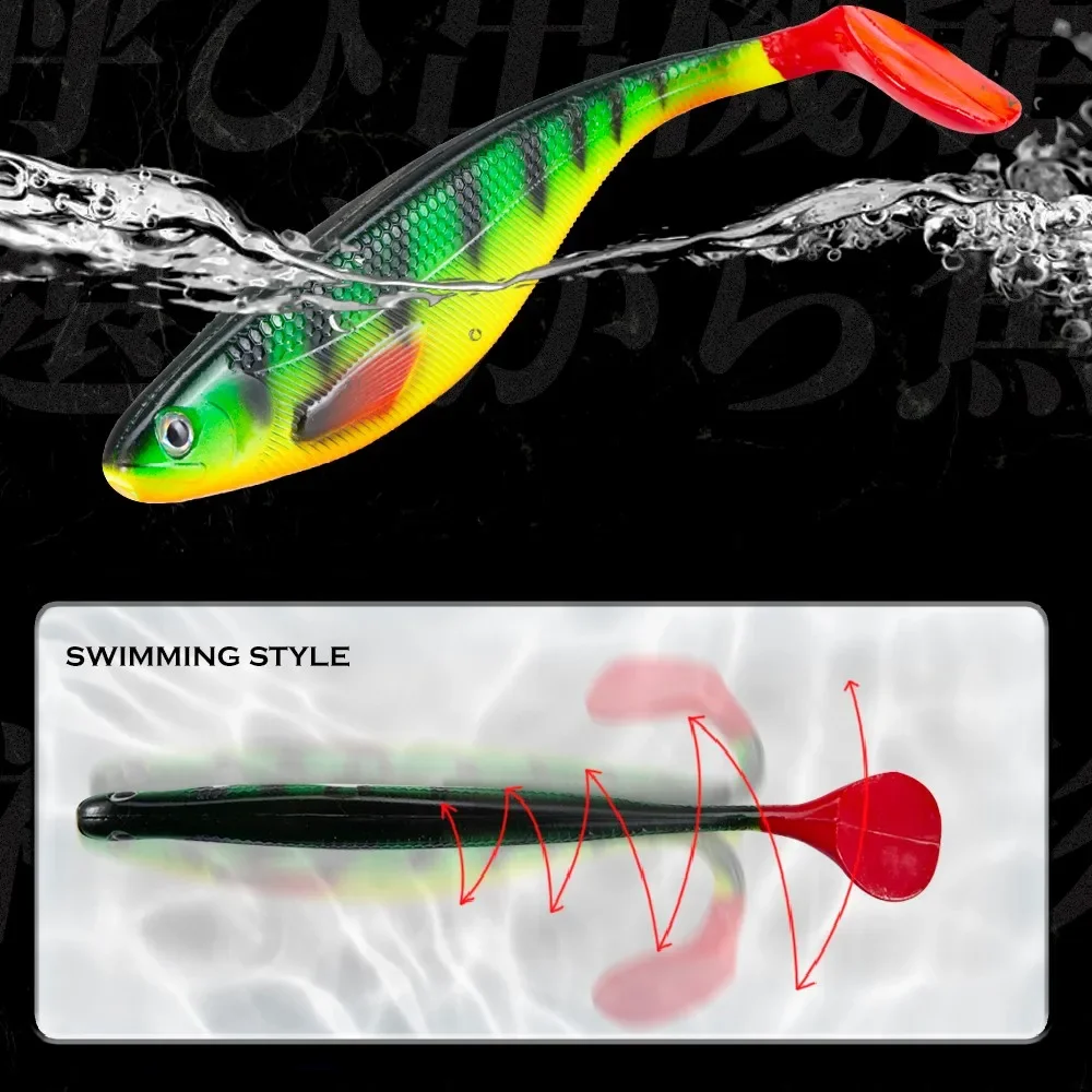 Shad Bait Pike Fishing Lures 15cm Square Paddle Tail gomma di plastica morbida realistica con Stinger Rig Hook Westin Shadteez Lurre