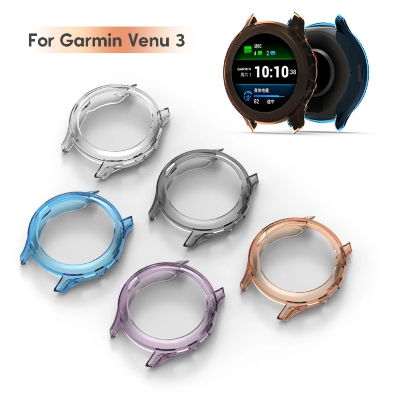 T8WC Scratch Resistant Smartwatch Anti Dust Cover Waterproof Shockproof Housing Sleeve Frame TPU Compatible for Venu 3