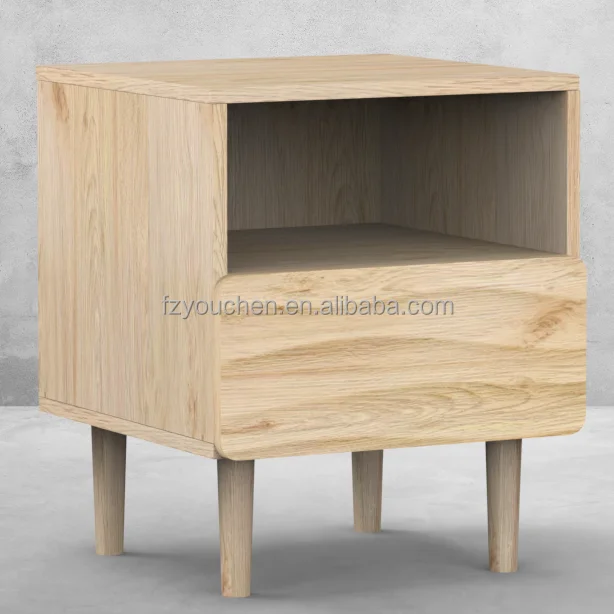 2 Drawers Bedroom Furniture Modern Nordic Night stand Timber Bedside Table