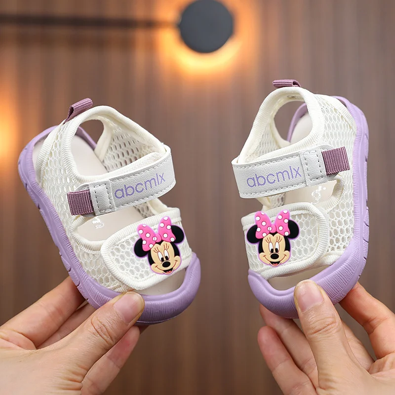 

Disney minnie boy Breathable Mesh Sandals Beach Shoes Mickey Mouse New Baby Girl Slippers Baby Soft-Sole Toddler Shoes Summer