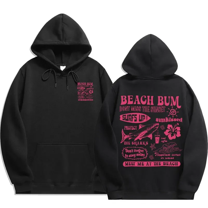 

Beach bum hoodies men fashion long sleeve sweatshirts men cool casual Harajuku streetwear pullovers Y2K