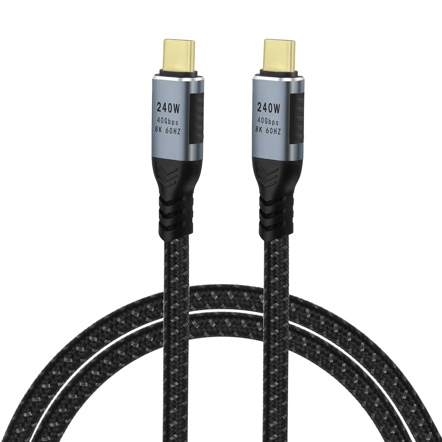 

USB4 Type-C Cable Support 8K@60Hz Display 40Gbps Data Transfer 240W Fast Charging Nylon Braid Cord for Phone Laptop Hub Docking