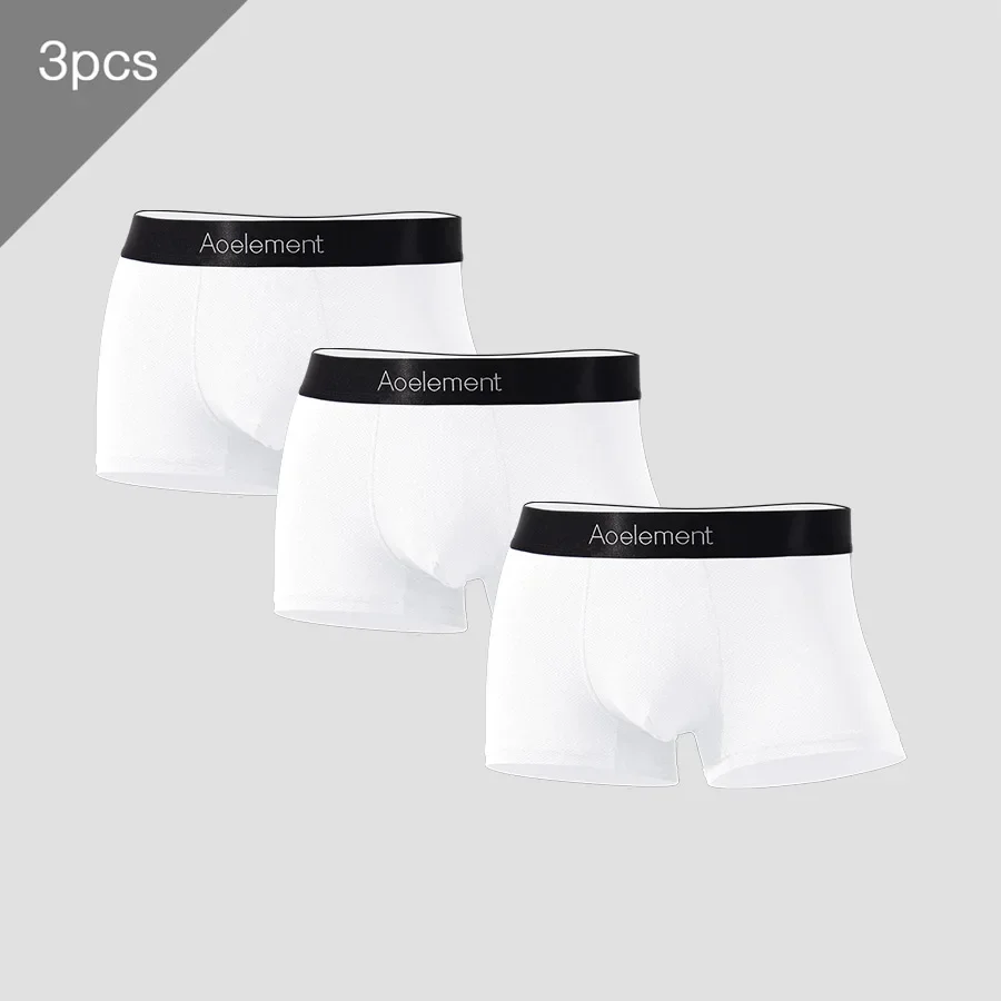 3 Stück Herren-Unterwäsche, Herren-Boxershorts aus Eisseide, viereckige Hosen, dünn, atmungsaktiv, Sommer-Unterhose, Sport-Trend, sexy