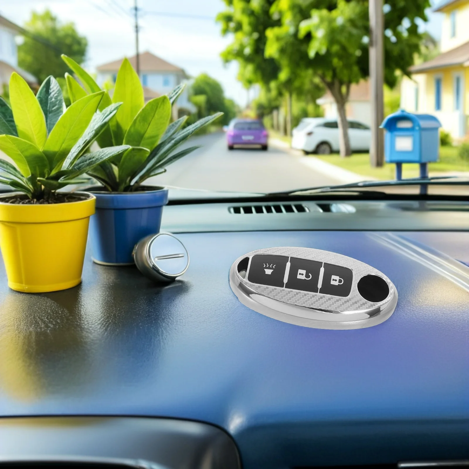 

Carbon Fiber Car Key Shell Cover Replacement Slim Key Fob Protector Scratch-Proof Universal Fit Keyless Entry Remote Shell Case