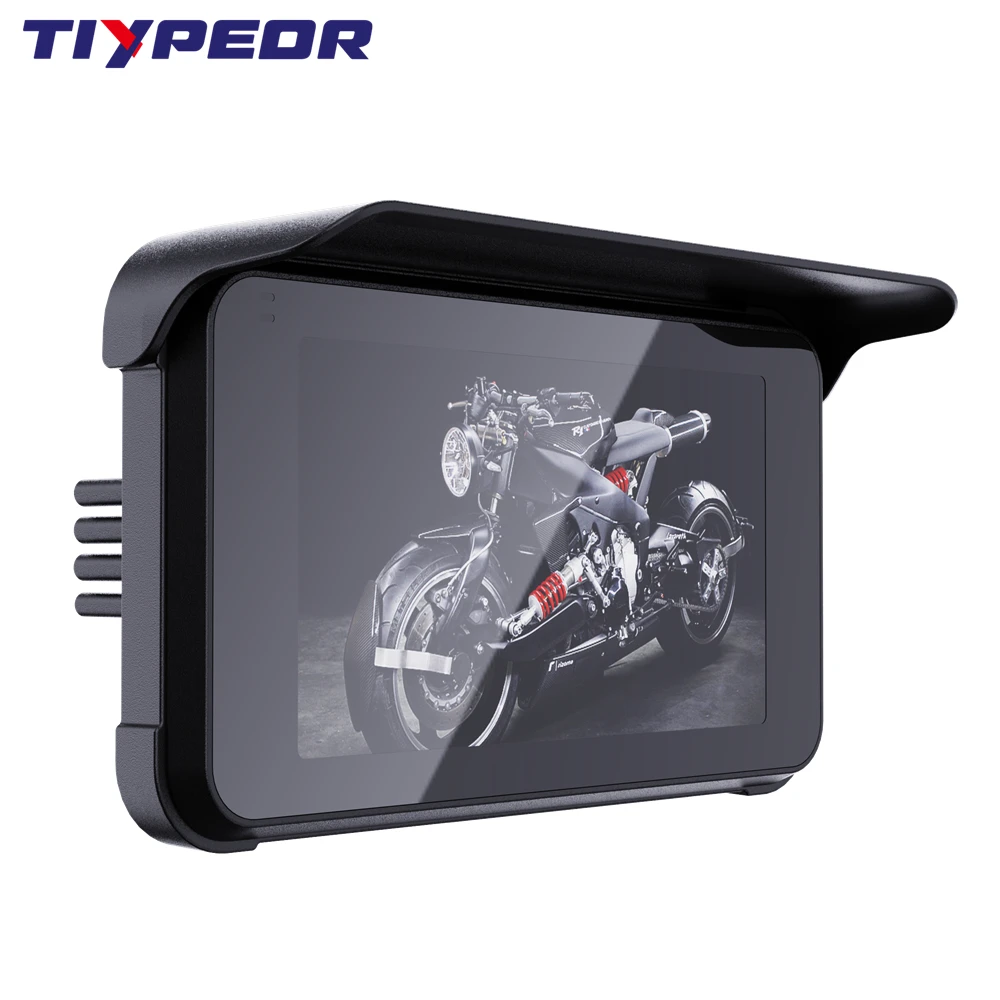 TIYPEOR 5 inch Motorcycle Carplay GPS Navigation Wireless Carplay Android Auto IPX7 Waterproof Moto Carplay Moto Dashboard