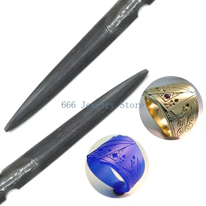 F2TD 8 Inch Double Ended Half Round Wax File Jewelry Tool for Carving and Filing DIY Craft Making Accessories