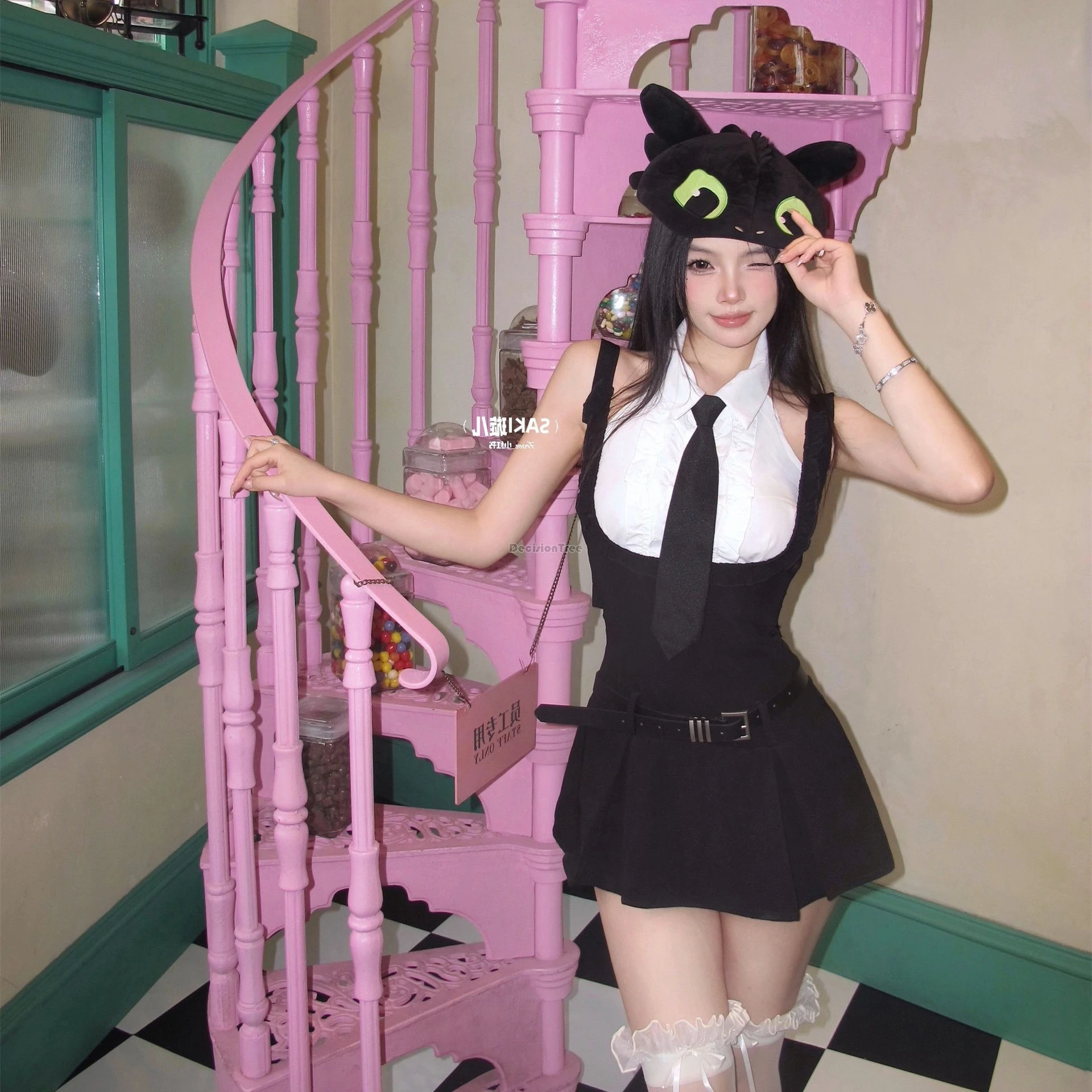 2025 improved sexy fashion jk set summer new school style jk uniform sleeveless shirt short culottes two-piece daily uniform set