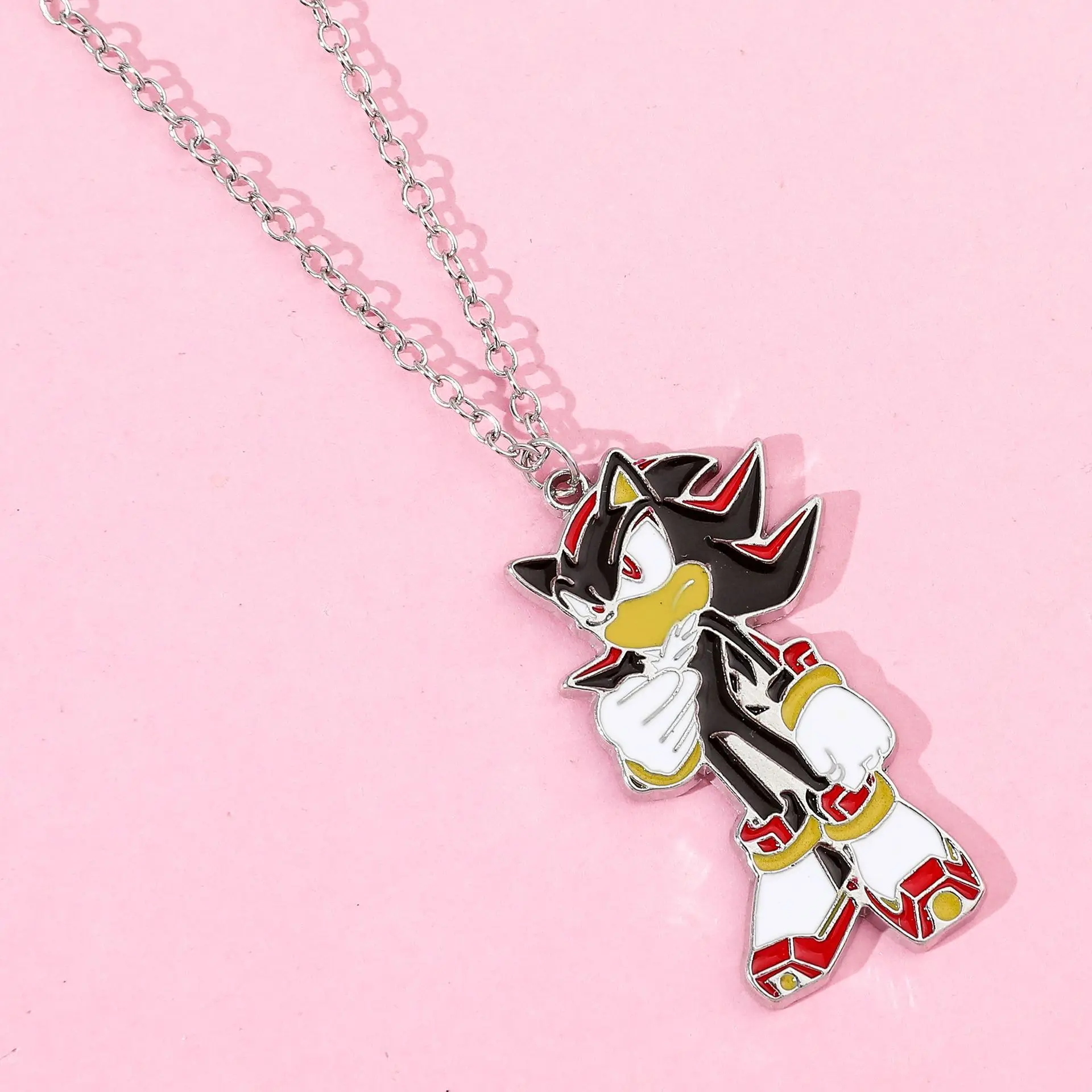 Game Sonic The Hedgehog Metal Necklace Cartoon Figure Model Pendant Men\'s Fashion Necklace Accessories Kids Gifts