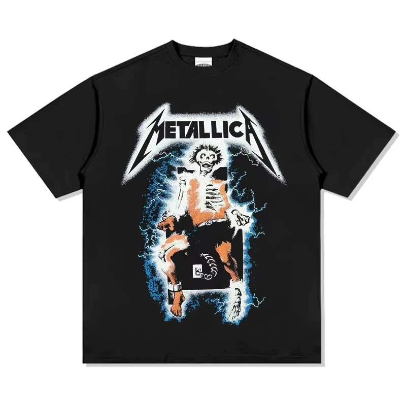 Cross Border NIRVANA Metallica European and American Rock High Street Printed New T-shirt Men's and Women's Casual T-shirt