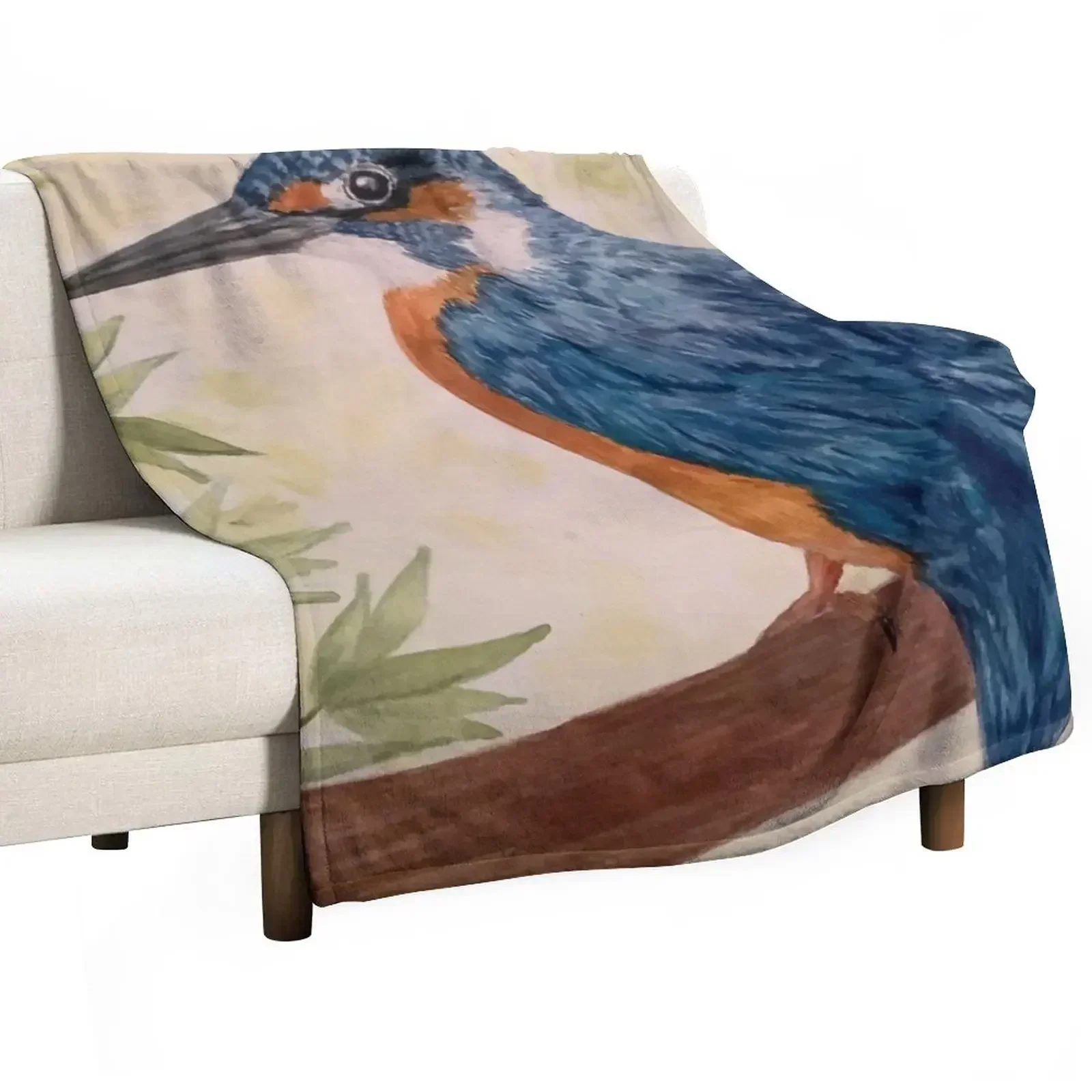 Kingfisher bird Throw Blanket Camping Single Quilt Bed Blankets